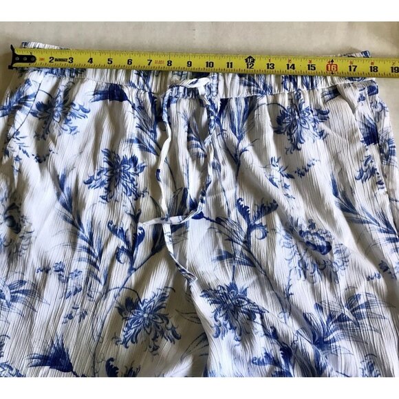 Talbots Straight Ankle Pull on Pants Ocean Flora Petite XL - Picture 8 of 10